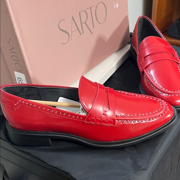 Franco Sarto Classic Red Loafers - Picture 3 of 6